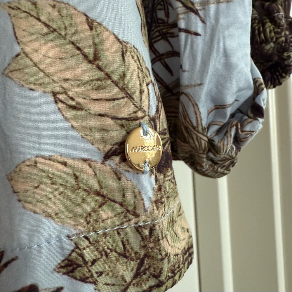 Marc Cain made in Europe tropical vacation botanical palm tree blouse cotton - Picture 4 of 15